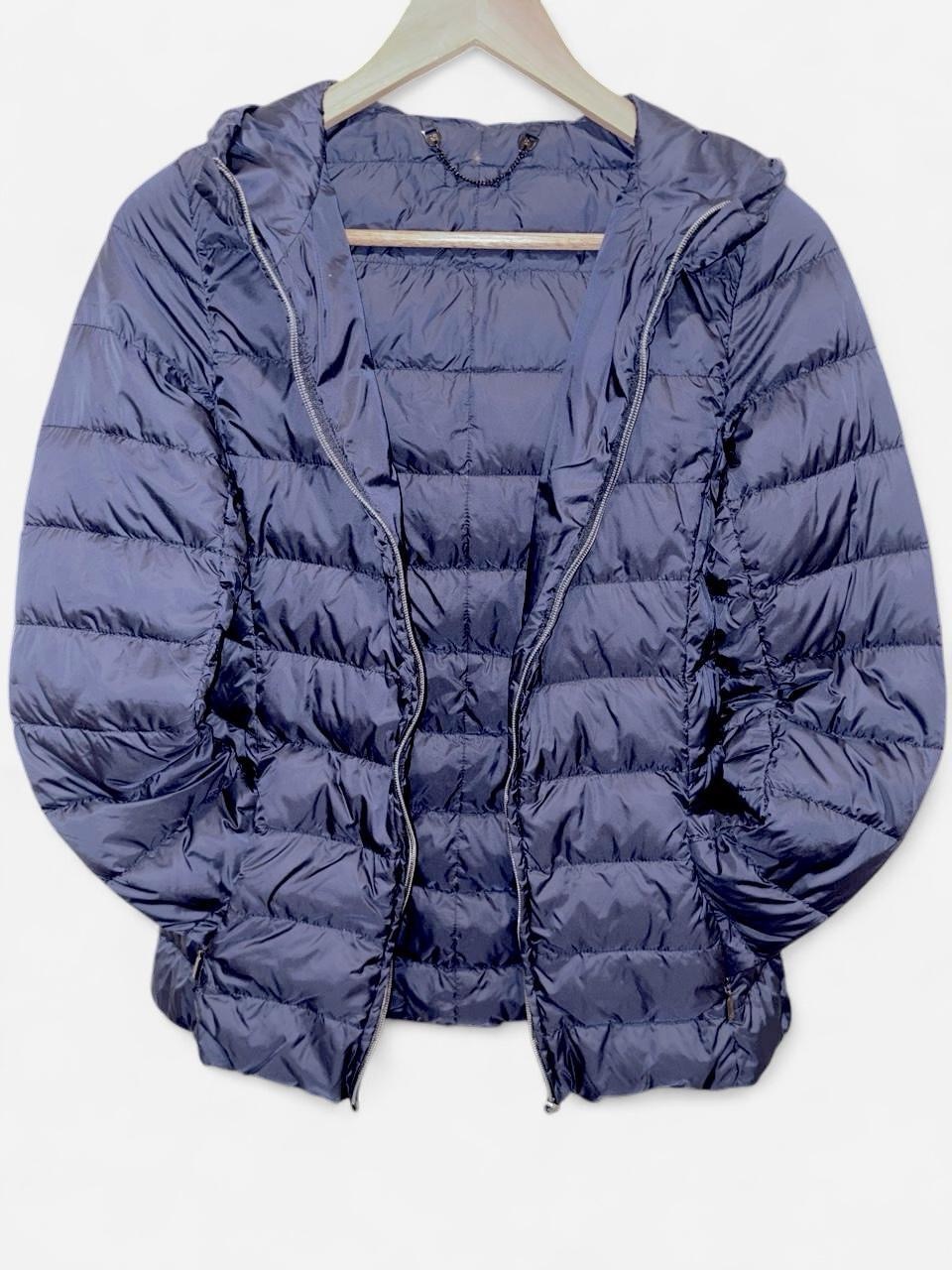 Maxmara Navy Quilted Hooded Puffer Jacket